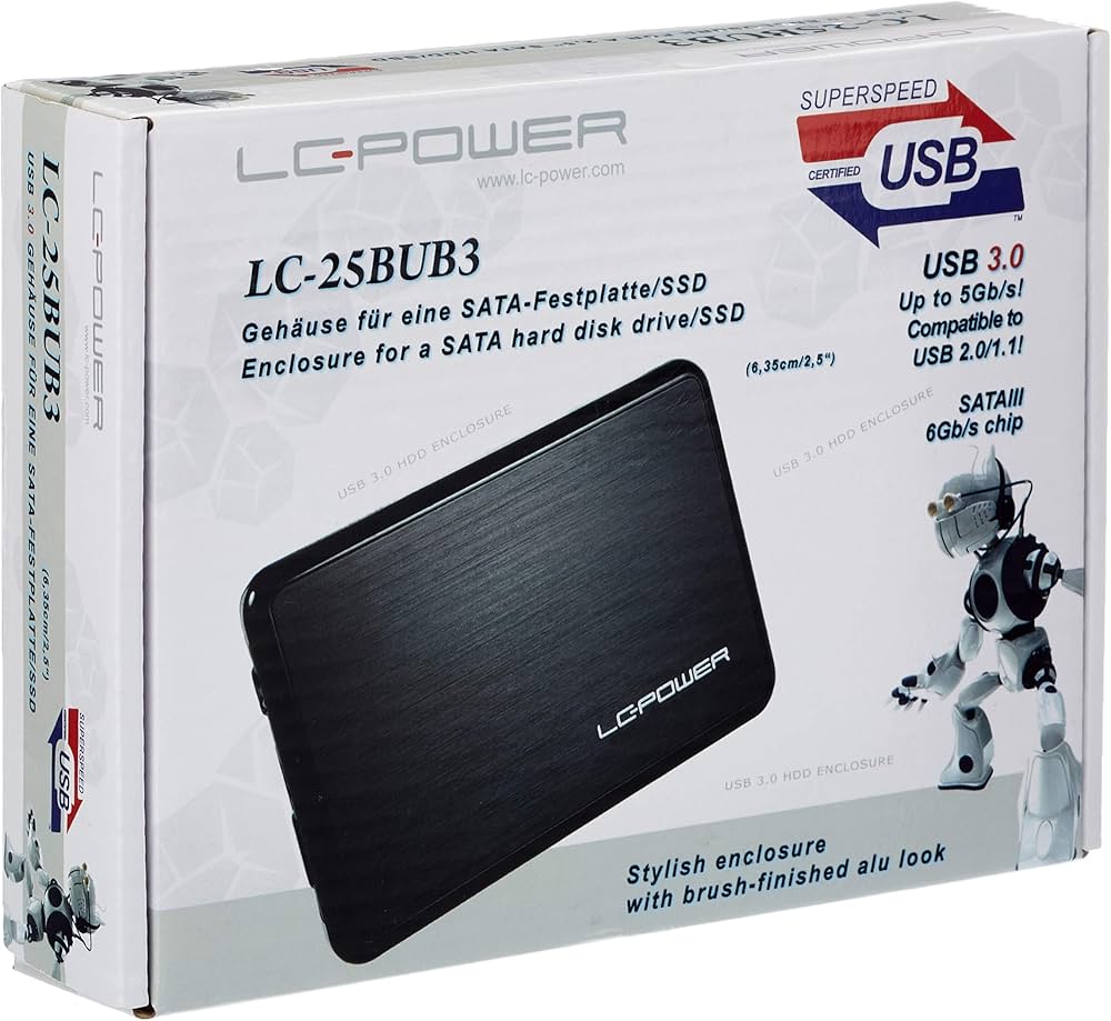 LC-Power LC 25BUB3 HDD Enclosure (6.4 cm (2.5 inches), SATA II, USB 3.0)