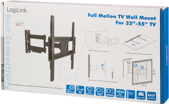 LogiLink Wall mount for TV 32–55", fixed, 35 kg ma