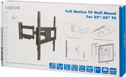 LogiLink Wall mount for TV 32–55", fixed, 35 kg ma