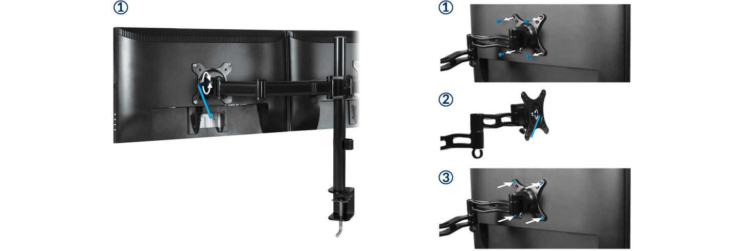 Z2 Basic Desk Mount Dual Monitor Arm