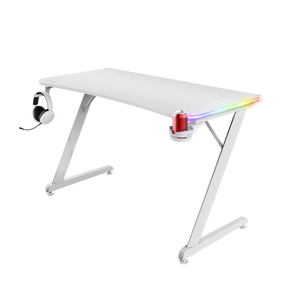 GXT 709W Luminus RGB Gaming Desk - White