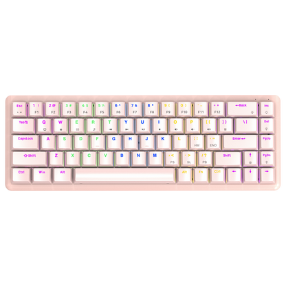 Rampage REBEL Pink Low Profile BLUE SWITCH US Layout Rainbow Mechanical
