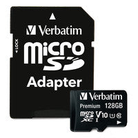 128GB Premium microSDXC Memory Card with Adapter, UHS-I Class 10