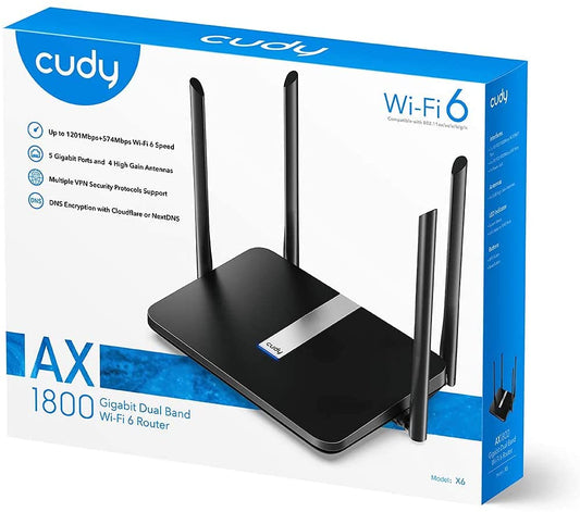 Cudy X6 AX1800 Mesh WiFi 6 Router