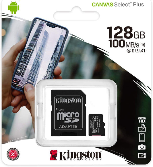 Kingston Flash Memory Card with adapter Canvas Select Plus - microSDXC UHS-I - 128 GB