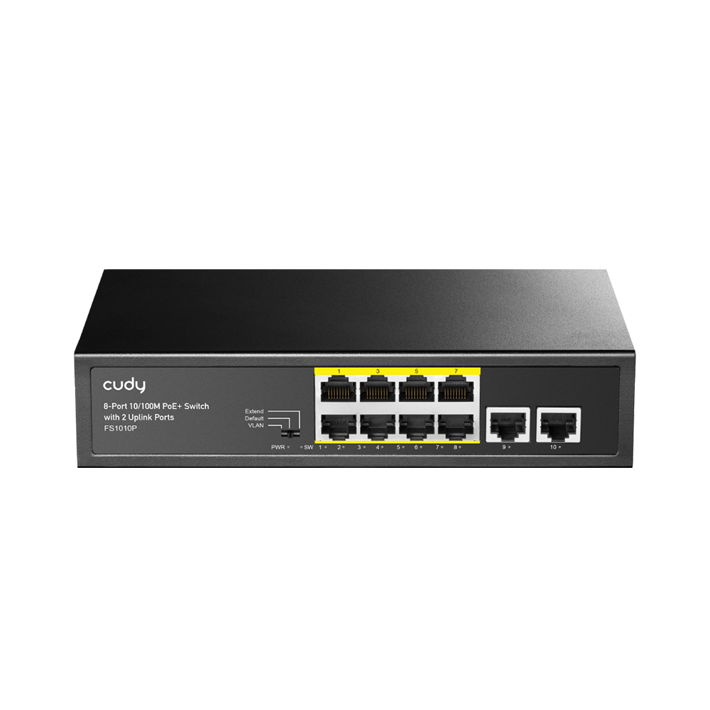 8-Port 10/100M PoE+ Switch with 2 Uplink Ports 120W