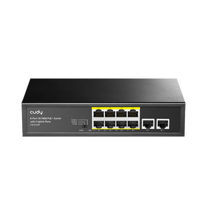 8-Port 10/100M PoE+ Switch with 2 Uplink Ports 120W