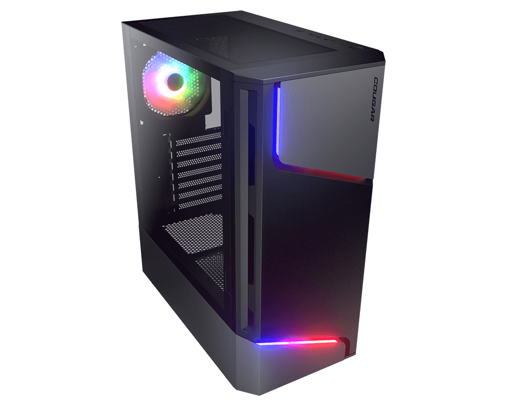 Kasë Cougar Cougar MX360 RGB Midi Towere zezë, Midi Tower