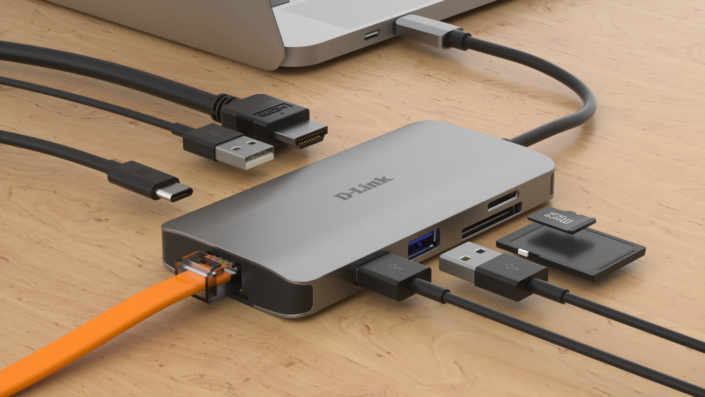 8-in-1 USB-C Hub with HDMI/Ethernet/Card Reader/Power Delivery