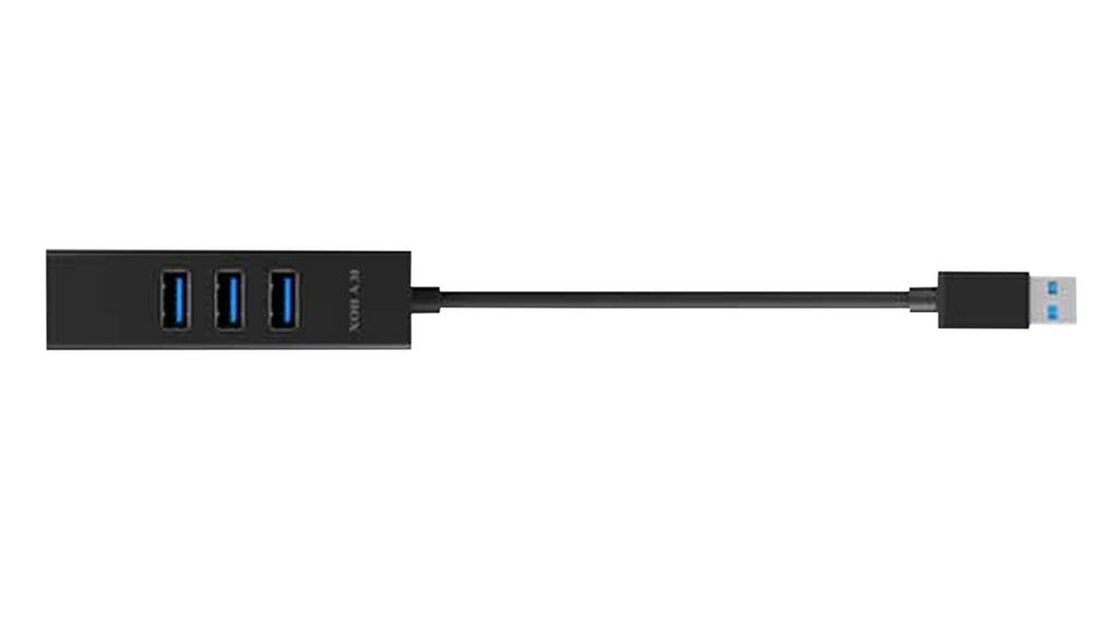 USB Hub, USB-A Plug / USB-C Plug, 3.0, USB Ports 3, USB-A Socket / RJ45 Socket, ICY BOX