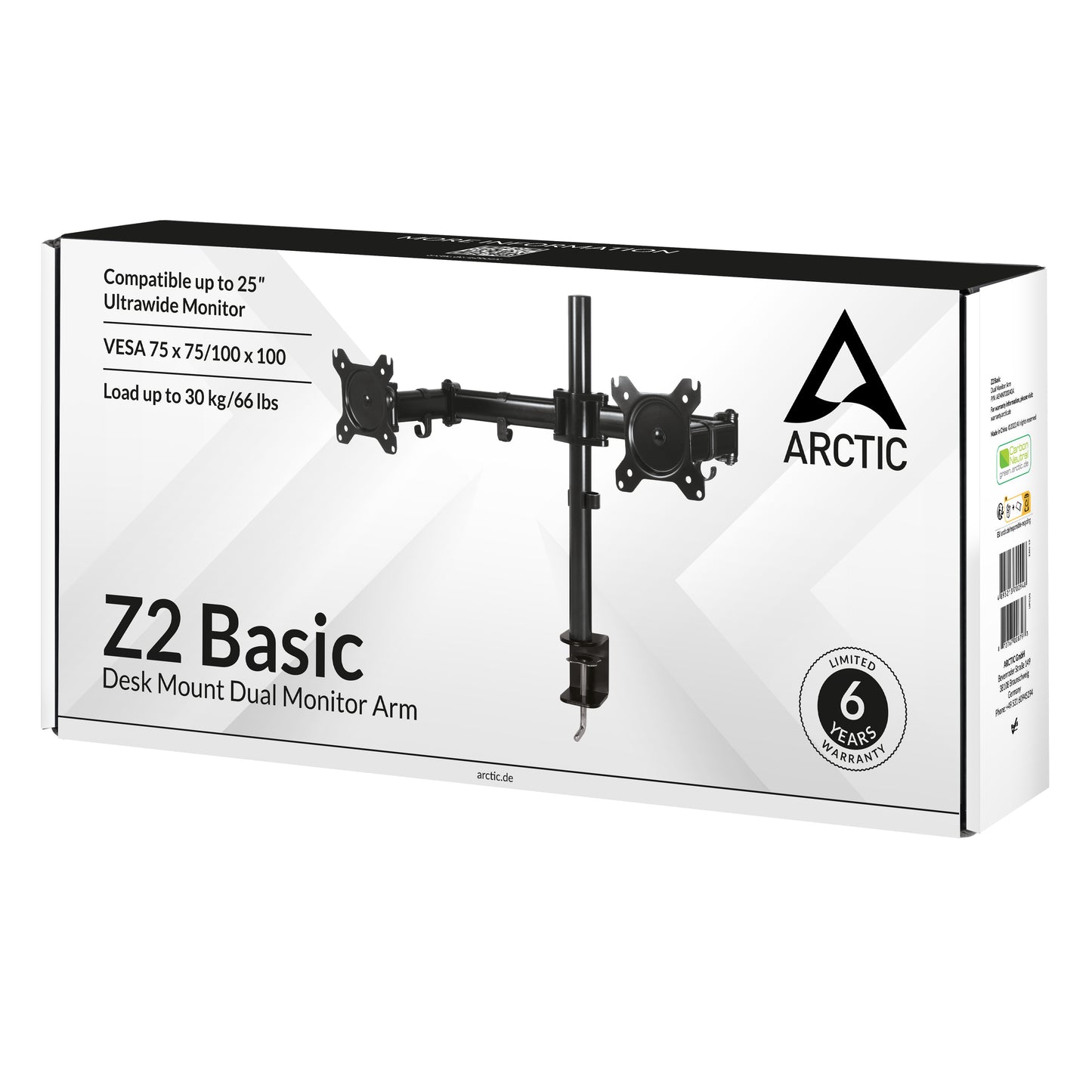 Z2 Basic Desk Mount Dual Monitor Arm