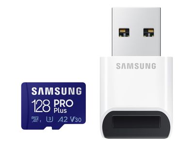 Samsung Flash-Card incl. USB-Adapter PRO Plus MB-MD128KB - microSDXC UHS-I - 128 GB