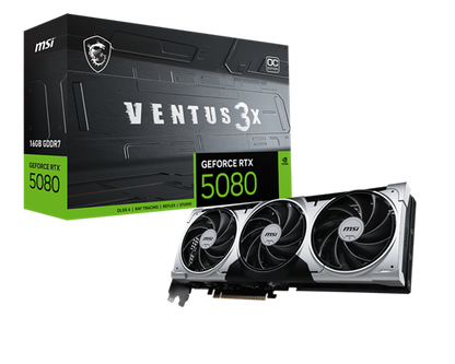 MSI Graphic Card GeForce RTX 5080 16 GB VENTUS 3X OC PLU