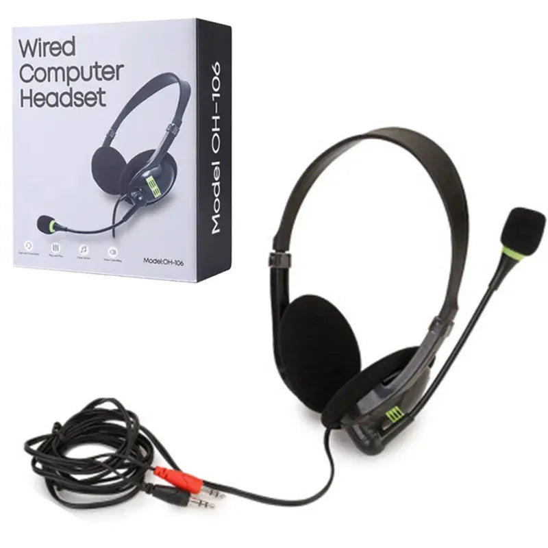 Factory Price OH-106 1.8m Length USB wired Computer Headset with microphone